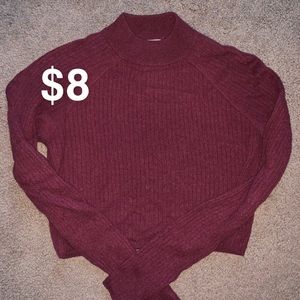 Contemporary Mock Neck Cropped Sweater